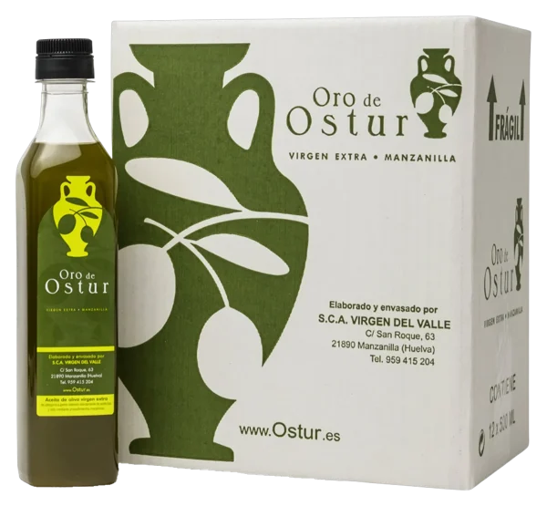 Caja 12×500 ml AOVE Botellas Irrellenables PET